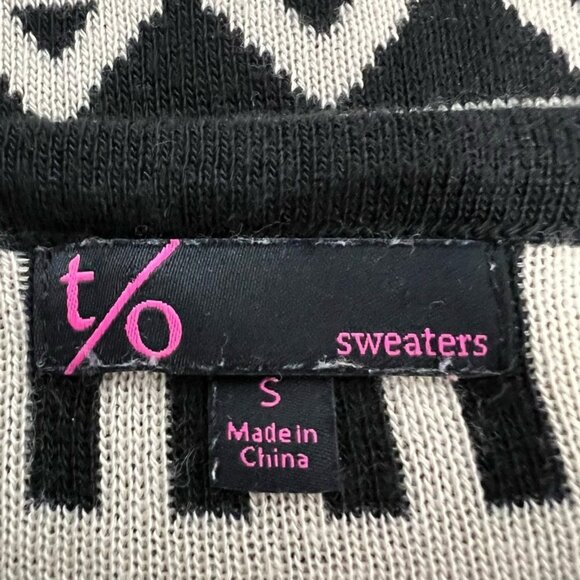 T/O Womens Sweater Dress Multicolor Geometric Stretch Knee Length Sleeve S - Picture 11 of 11